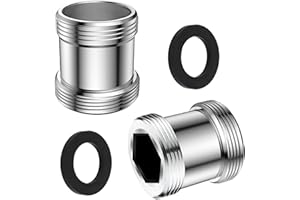 UGBO Adapter do kranu, gwint zewnętrzny, kran z mosiądzu, adapter gwintowany, metalowy adapter do kranu z gumową uszczelką do filtra wody (M22 - M24)