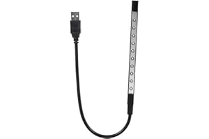 RAGUSO Bright Led Usb Lamp Flexible Led Light Usb Stick Lights Led With 180ºAngle Flexible Neck Dimmable Touch Switch Laptop Lamp for PC Reading Keyboard Laptop Dressing Table Bed (black)