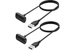 CAVN Ladegerät Kompatibel mit Fitbit Charge 6 /Charge 5 / Luxe Ladekabel [2-Stück], 3.3ft Ersatz USB Premium Charger Lead Kabel Ladestation Charging Dock Stand Ladegerät für Charge 5