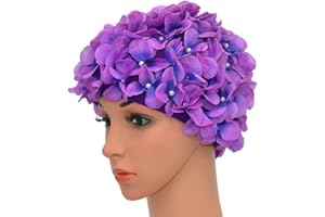 Medifier Badekappe für Damen, Vintage-Stil, Blumenmuster, Retro-Stil