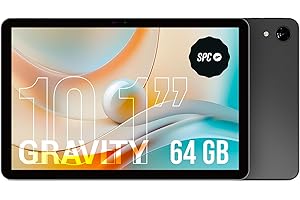 SPC Gravity - Tablet 10,1 Pulgadas HD Color Negro | Octa-Core, 4GB RAM y 64GB de Almacenamiento Ampliable | 9,5 Horas batería | Control Parental Google Family Link | Android 14