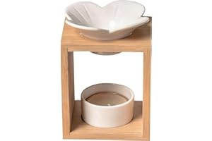 ZEN ARÔME Zen'Arôme - Brûle Parfum Naturéa Plumeria - Brûleur d’Huiles Essentielles, Fondants Parfumés, Carré de Cire Parfumés - Diffusion par Chaleur Douce - Aromathérapie - Objet Décoratif & Thérapeutique