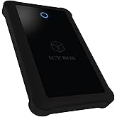ICY BOX GEH. USB 3.0 2,5" SATA3 HDD/SSD -> PC/MAC Silikon sw Retail, Schwarz, ib-233u3-b