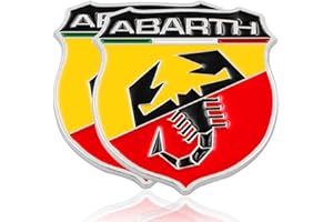 XCBW 2 pièces 3D métal Aluminium Abarth Scorpion Voiture Chrome emblème Badge Autocollant, pour Tous Les F-iat Abarth Punto 124/125/125/500