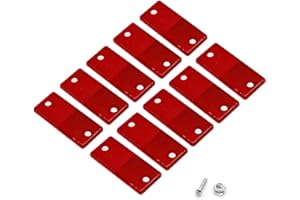 ETUKER 10 Pack Rear Reflector, Rectangular Rear Reflectors Screw on Safety Reflective, Post Reflectors, Reflectors For Gate Posts for Caravan/Truck/Trailer/Boat/Motorcycle Fence Gate Posts