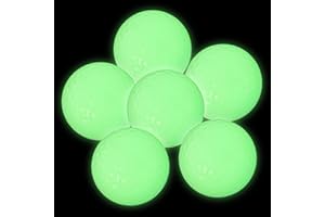 Toyosport 6-Pack Glowing Golf Balls Light up, Green Fluorescence Goff Balls Glow in The Dark for Outdoor Sports, Luminous Balls for Golf, Ball Game Supplies Present Gift for Golf Lovers Golfer