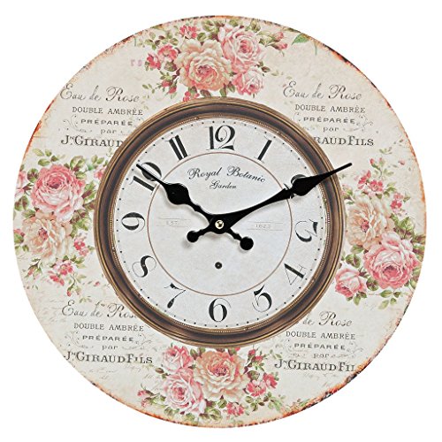 Analoge Wanduhr aus Holz in Ausgefallene Landhaus-Stil für Wohnzimmer oder Esszimmer