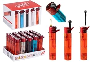 GENÉRICO Pack 25 Uds. Mechero Encendedor Redondo Recargable con Piedra recambiable Exclusivo de DISPAU