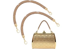 PH PandaHall 2pz Cinturino per Borsa con Strass Ricambio 30cm Maniglia di Cristallo Corta della Borsa Tracolla per Portafoglio Catena per Borse con Strass per Borse Da Spalla Sera Sposa Feste, Oro