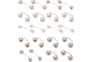 KZTHA 20 Stück Doppel Faux Perlen Brosche Kragen Clip Schal Clip Doppelköpfige Perlen Cardigan-Brosche Ausschnitt Brosche Pullover Kleidung Sweater Shawl Clip Hut Tasche künstliche Perlen Dekoration