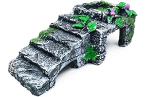 OMEM Caja de cría de reptiles, refugio de hábitat, decoración de terrario, escondite de tortugas, rampa de agua, cuenco de alimentación, humidificar, ocultar cuevas