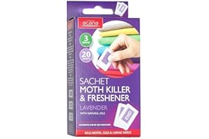 FINCHLEY 2x Pack of 20 Acana Moth Killer & Freshener Sachets with Lavender Fragrance