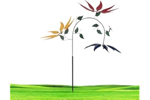 YELKOEYN Outdoor Metall-Windrad Garten - Drehbares Eisenkunst-Deko, Sonnenblumen-Design Windrad, Wetterfest für Rasen & Innenhof, Magische Metall-Windmühle