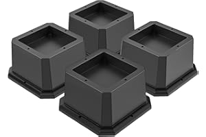 MixDora Bed Risers 2 Inch Furniture Risers Anti-Slip Chair Raisers for Sofas Couches Table Set of 4 Pack Black