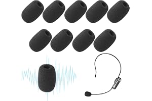 LICHUANUK 10 stycken skum ersättningsvindskydd för mikrofon och headset, mini mikrofon headset vindruta för undervisning, sce