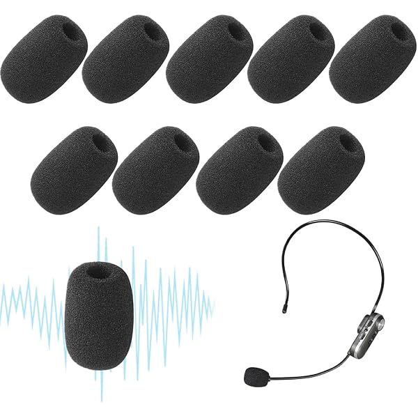5 Bonnettes Micro Lavables - Protection Anti-vent Et Poussière - Pour Casque Micro 8mm