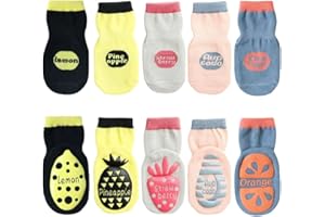 FedMois 5 paia calzini antiscivolo in cotone bimbi bambini