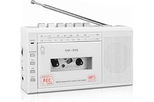 SEMIER Portable Cassette Player Recorder, Cassette to MP3 Digital Converter via USB or Micro SD Card, Powered by AC or 4 AA Battery AM FM Radio Tape Walkman, Build-in Speaker and Microphone