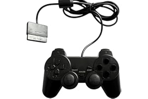 FLLAGG20 1X Mando con Cable Compatibles con Sony PlayStation 2 PS2 Dual shock Controller Joypad Controllador Negro