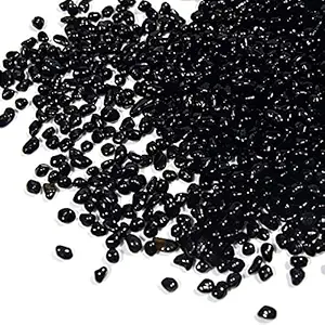 XIYUAN Glass Stones Gorgeous Aquarium Decorated Irregular Glass Pebbles Artificial Glaze Crystal Stones Rocks for Fish Turtle Tank Landscape Bottom or Potted Plants Decoration ?1 Pound? (Black)