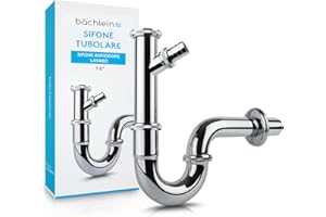 Bächlein sifone universale per lavabo (extra lungo 200mm - sifone tubolare