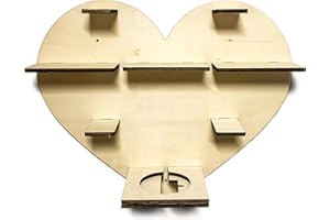 DRYSSON DIY Shelf Heart for Music Box Suitable for Toniebox Children's Baby Room to Paint Yourself with Name of Your Choice Great Individual Gift for Birthday