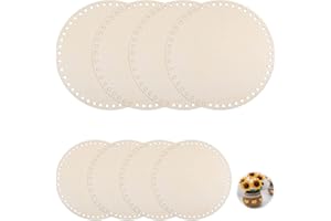 ChanraingYee 8 Stück Korbboden zum Häkeln, 15cm mit 20cm Gehäkelter Korbboden, Korbflechten Set, Holzboden/Taschenboden/Tshirt Garn zum Häkeln, Crochet Set, Korb Flechten (Round)