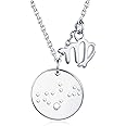 BlingGem Women 925 Sterling Silver 12 Constellations Pendant Necklace Gift for Graduation,18 inches