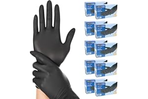 FRANZ MENSCH Hygostar Nitrilhandschuhe Safe Light | puderfrei, Karton, schwarz, 8/M, 24cm, 1000 Stück, Einweghandschuhe, Einmalhandschuhe, in Gr. XS, S, M, L, XL & XXL
