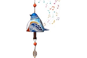 NOENNULL Niedliche Keramik-Vogel-Windspiele für Draußen und Drinnen, Gedenk-Windspiel mit Beruhigenden Melodischen Tönen, Geschenke für Mama, Garten, Terrasse, Balkon, Heimdekoration, (D)