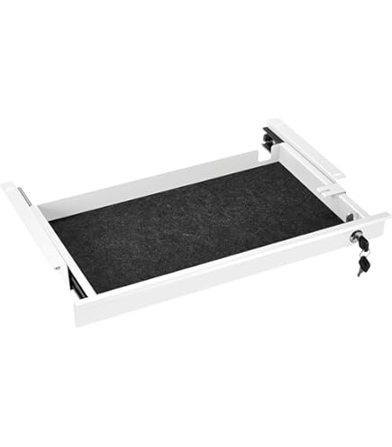 Natural Goods Berlin 1x EXPERT Lade Wit Metaal met Antislipmat - 350 x 250 x 50 mm - Bureaulade Onderbouw Ondertafel Opberglade Bureaulade Onderbouw Lades Bureau