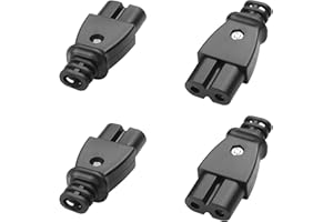 YAODHAOD IEC320 C8 C7 2 pin spina IEC ingresso modulo potenza connettore presa presa presa dritta 250 V AC 2,5 A spina per dispositivi AC adattatore di montaggio a vite (C7 4 PCS)