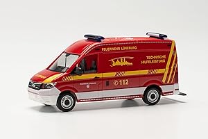 herpa 097093 Camion modèle Man TGE Caisse HD « Pompiers Lüneburg Feuerwehr », fidèle à l'original à l'échelle 1:87, modèle Camion pour Diorama, modélisme, Objet de Collection, décoration Miniature en