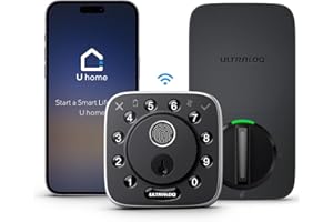 ULTRALOQ Bolt Fingerprint Smart Lock with Door Sensor, Built-in WiFi Smart Locks for Front Door, Biometric Smart WiFi Deadbolt, Auto Unlock, 10 Months Battery, IP65 Waterproof, BHMA Grade AAA