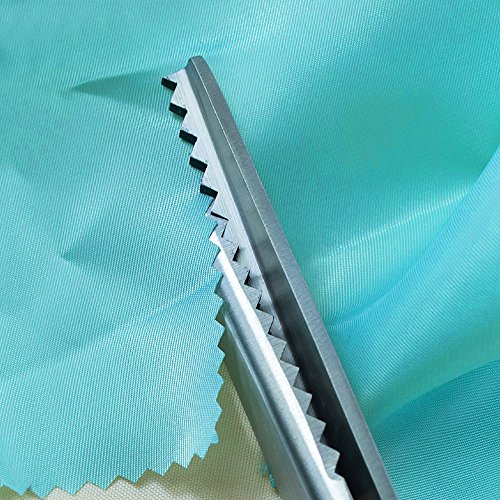 Zilong Zackenschere, Professionelle Schneiderschere, Zick Zack Schere, Edelstahl Stoffschere mit Komfortgriff, Ideal für Gewebe, Stoffe, Denim, Gewirke, Seide, Papier, Kunsthandwerk, Serrated (Dreieckig) Grün - 6