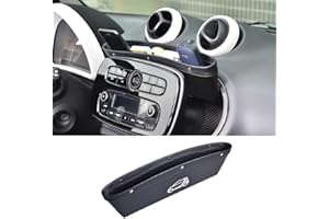 FIEMACH Centre Console Storage Box for Smart 453 Fortwo/Forfour 2015-2019 Organiser Bag PU Leather Console Accessories Storage for Mobile Phone Keys Cards Coins