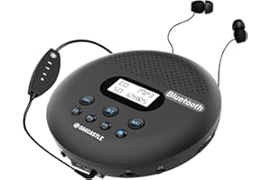 Oakcastle CD125 Tragbarer Bluetooth-CD-Player | Wiederaufladbarer Akku | 12 Stunden Spielzeit I Zwei Stereolautsprecher I Kopfhörer im Lieferumfang enthalten | AUX-Ausgang I Anti-Skip-Schutz