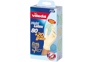 ‎VILEDA Vileda Einweg-Multi-Latex-Handschuhe, klein/mittel, Packung mit 100 Stück