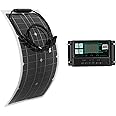 TIM-LI 100W Portable Flexible Solar Panel, High Efficiency Module PV Power with 30A Controller/2 USB Port for Battery Charging Boat, Caravan, RV