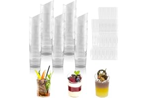 Ricofot Verrines, 50 Pièces Plastique Aperitif, Réutilisable, 75 ml, Convient pour Mousses, Puddings, Yaourts, Desserts