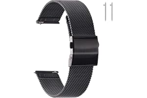 EACHE Stainless Steel Mesh Watch Straps for Men &Women, Quick Release Adjustable Mesh Watch Bands 12mm 14mm 16mm 18mm 20mm 22mm