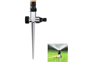 KMUQSHY Aspersor de jardín Circular de 30° a 360° Con estaca de Metal Ajustable, Metall Rasensprinkler, Kreisregner Einstellbar, Einstellbarer Garten Sprinkler für Rasen, Automatisches Wassersprinkler