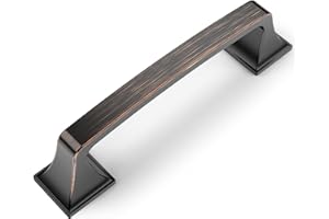 Amerdeco 6 Stück Möbelgriffe Öl rieb Bronze 96mm Lochabstand Zinklegierung Griffe für Küchenschränke Schrankgriffe Schubladengriffe Türgriffe für Küchenschränke Kleiderschrank UK0015