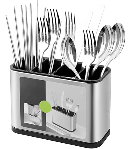 Organizer Da Lavello Tidy In Acciaio Inox – Porta Spugne E Detersivi Con Vassoio Antigoccia (Nero)