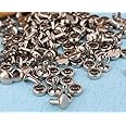 Nimida ™ Round Headed Flat Double Capped Large Size Metal Tubular Tablet Rivets Buttons (Silver, 9 mm) - Pack of 100…