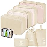Sarsumir Organizer Viaggio Valigie, 8 Pezzi Packing Cubes Organizer Valigia Travel Organizer con Borse Impermeabili Vestiti d
