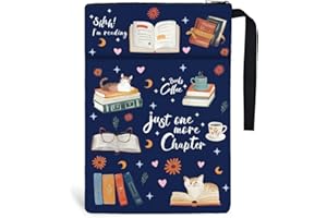 Hobbspring 1pc Book Covers for Paperbacks 34x24cm Cat Coffee Books Sleeve Book Protectors with Zipper and Front Pocket Bookish Gifts for Students Teachers Bookworm and Book Lovers