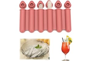 YEJAHY Moules en silicone pour mini glaçons avec couvercles, étroits et longs, faciles à pousser et à poser, pour faire 6 bouteilles d'eau, adaptés pour remplir les boissons en bouteille (rouge)