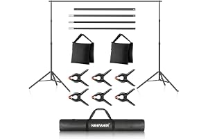 NEEWER Bakgrundsstativ 10 fot x 2,1 m, justerbart fotostudio bakgrundssystem för bröllopsfester bakgrundsporträtt fotografi m