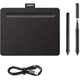 Wacom Intuos Small, Mobilny Piórkowy Tablet do Rysowania, Retuszowania Zdjęć, Szkicowania, Sprawdzi się w Nauce i Pracy Zdaln
